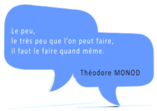 Citation Théodore Monod : Le peu, le très peu que l'on peut faire, il faut le faire quand même. 